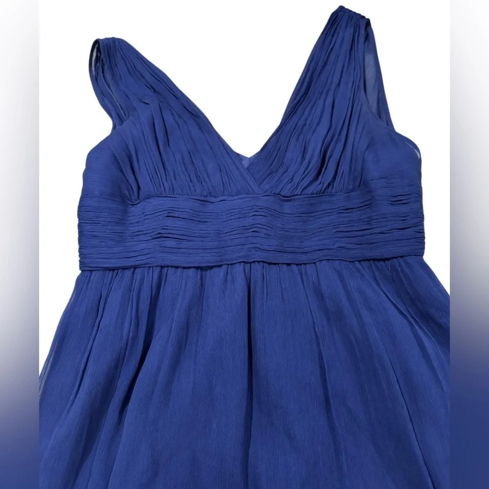 J. Crew Ava Dress in Silk Chiffon Dark Cove Blue Size 12 P